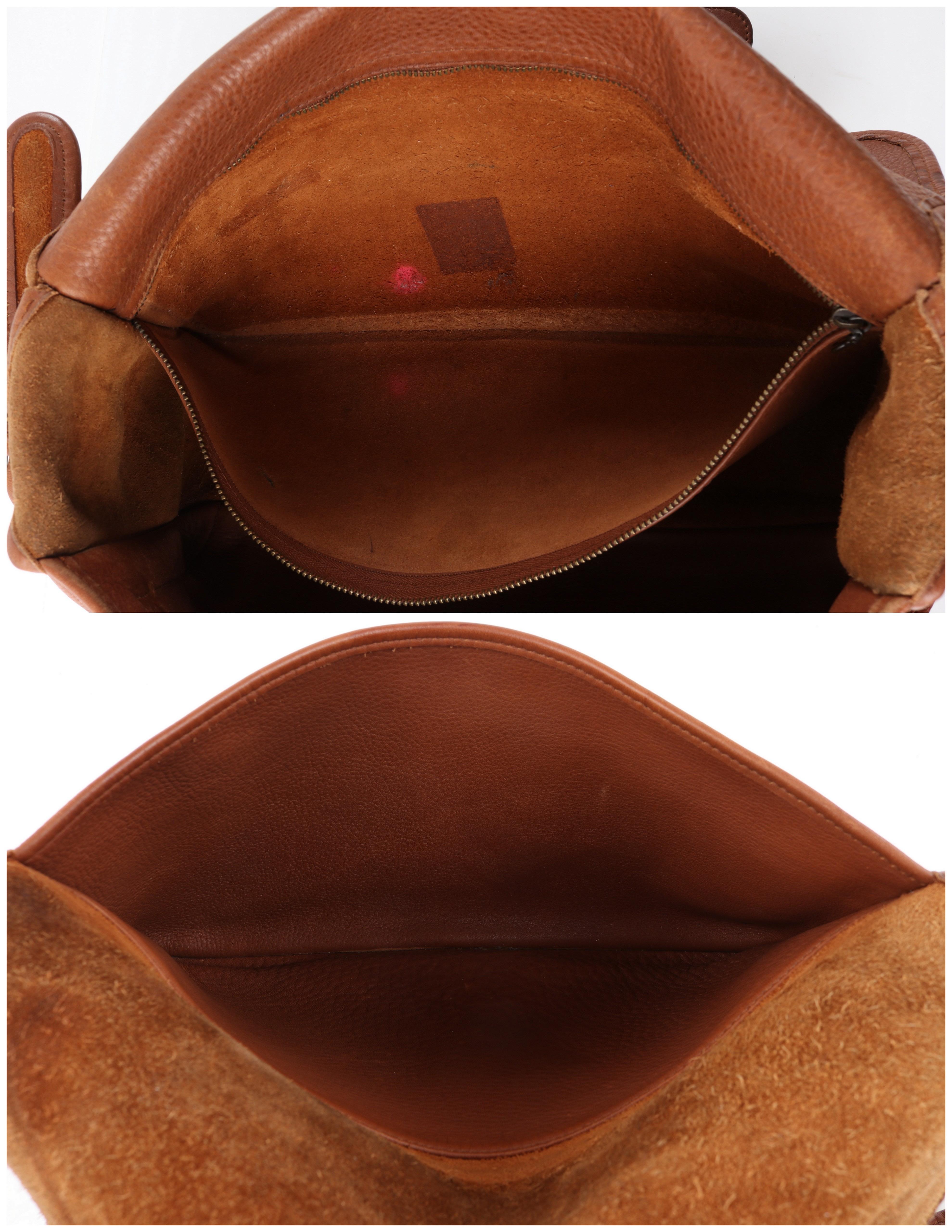 COACH c.1996 Vtg Brown Suede Leather Crossbody Messenger Field Bag Purse Handbag For Sale 8