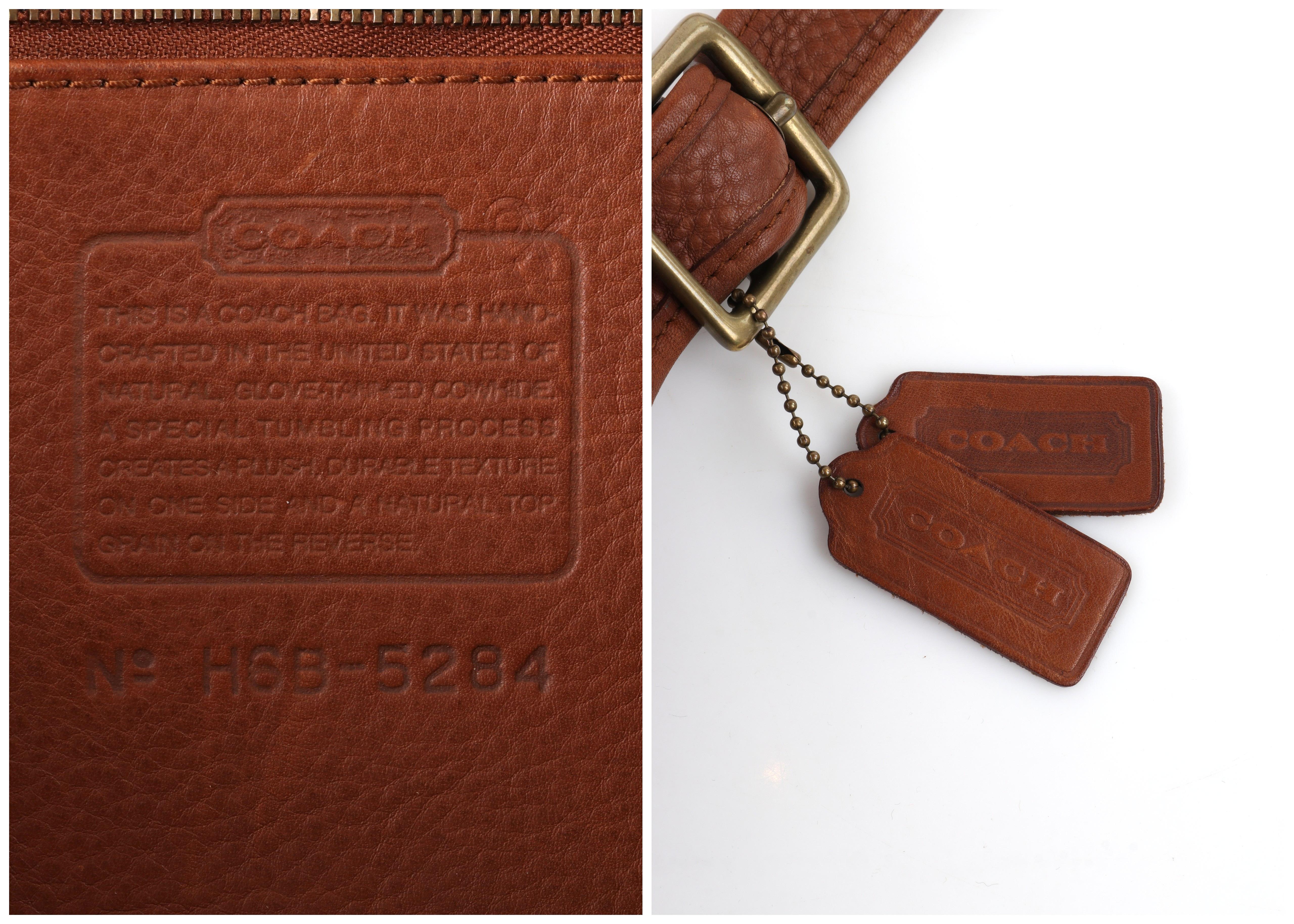 COACH c.1996 Vtg Brown Suede Leather Crossbody Messenger Field Bag Purse Handbag For Sale 10