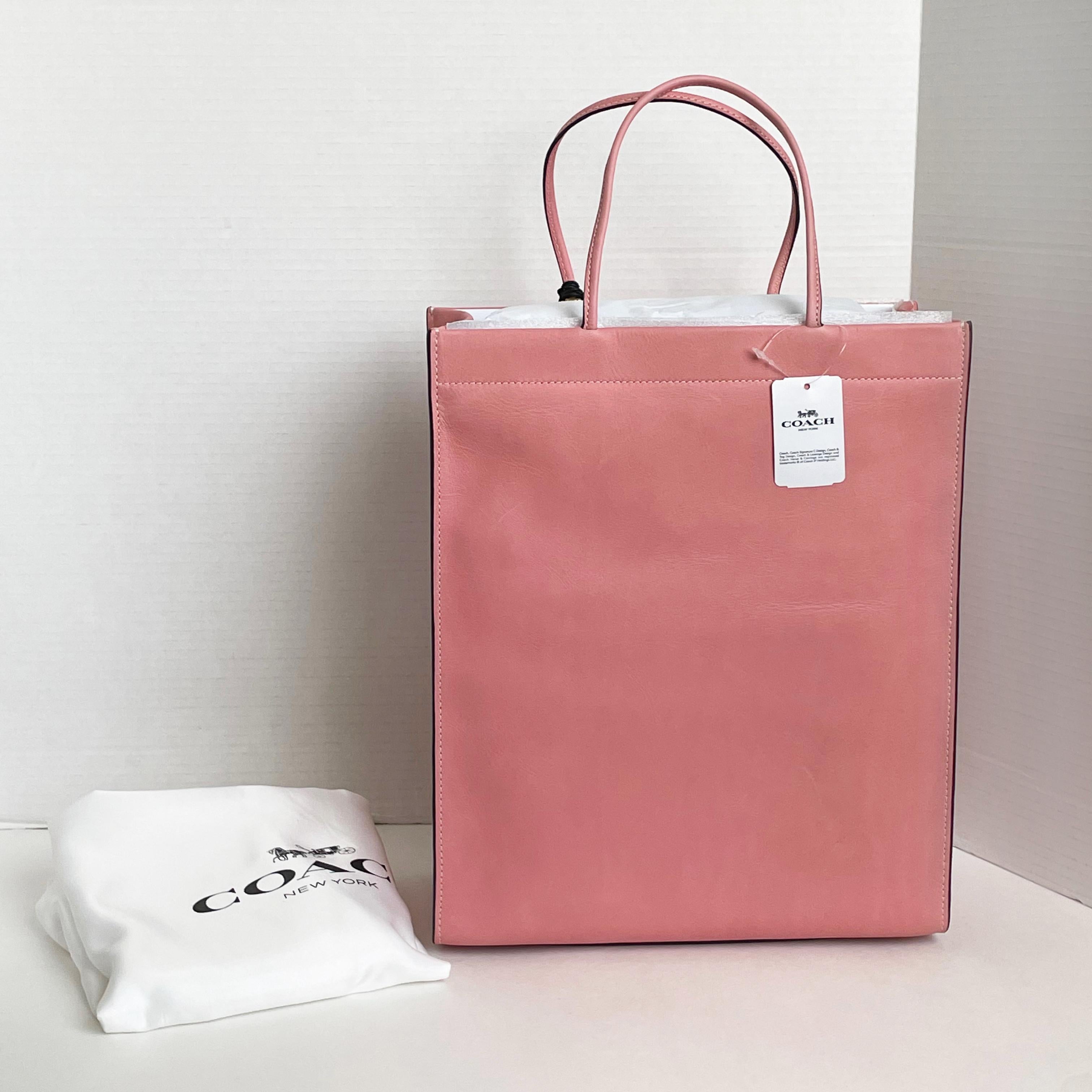 pink coach tote bag