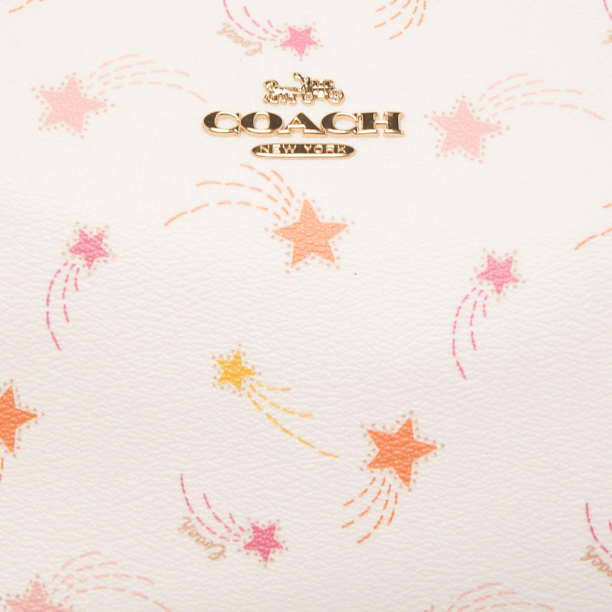 Coach Chalk/Multicolor Star Print Leather Clara Shoulder Bag 1