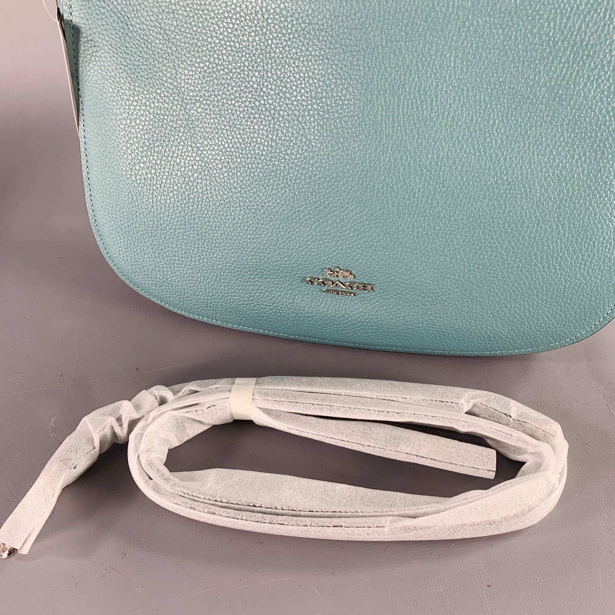 COACH Chelsea Blue Pebble Grain Leather Shoulder Bag Handbag For Sale 2