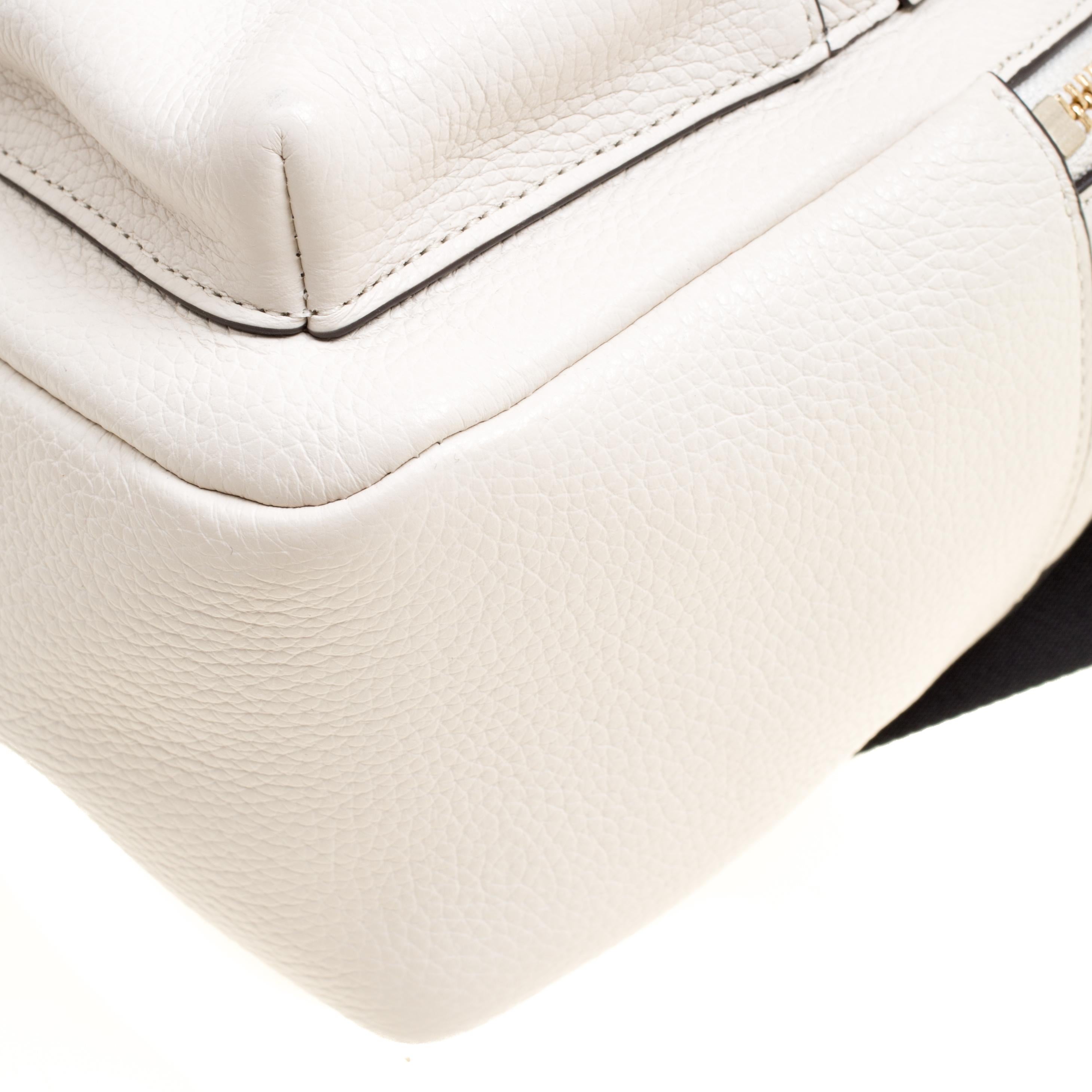 Women's Coach Cream/Black Leather and Nylon Mini Charlie Backpack