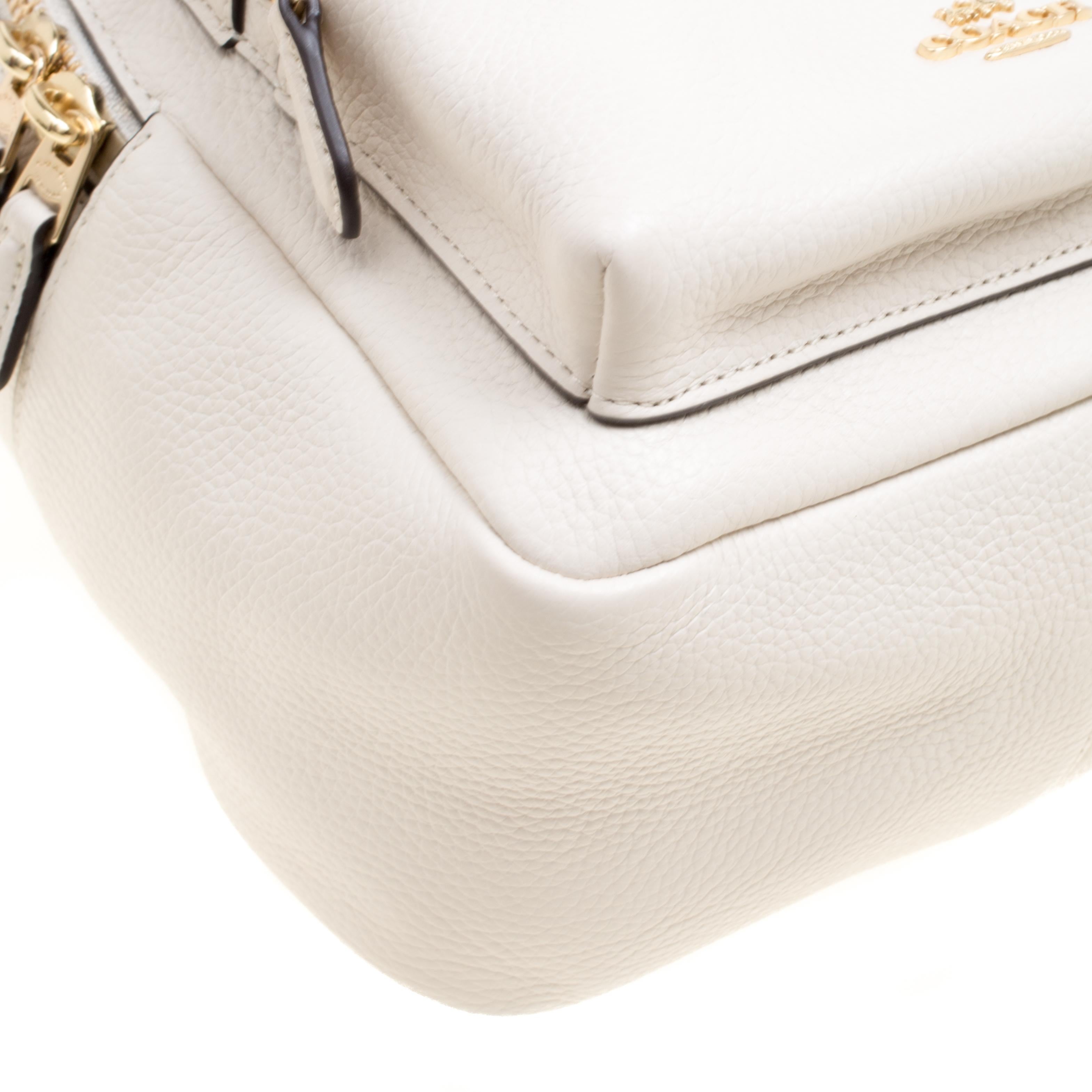 Coach Cream/Black Leather and Nylon Mini Charlie Backpack 1