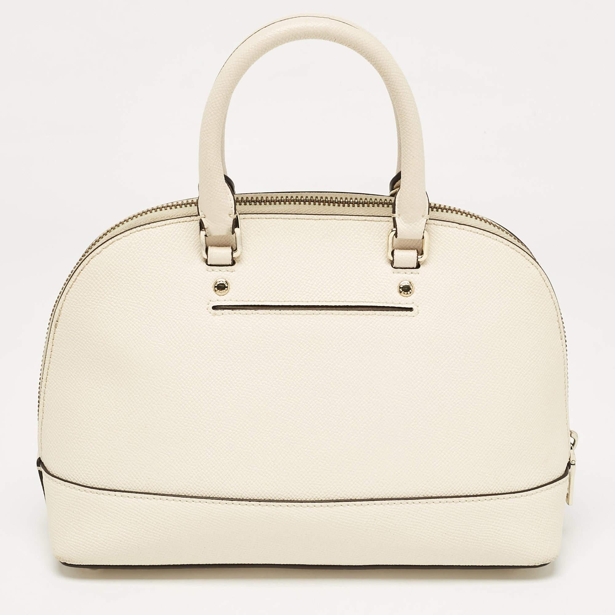 Coach Cream Leather Sierra Butterfly Satchel In Fair Condition In Dubai, Al Qouz 2