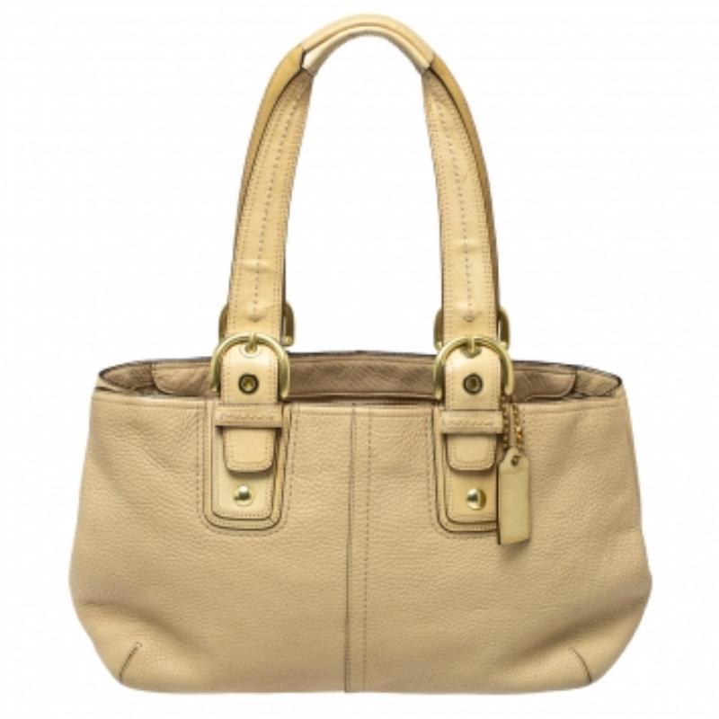 Women's Coach Cream Leather Soho Tote For Sale