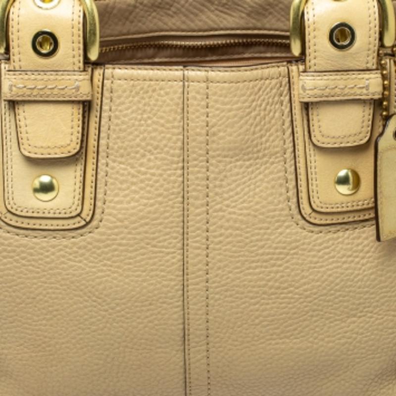 Coach Cream Leather Soho Tote For Sale 2