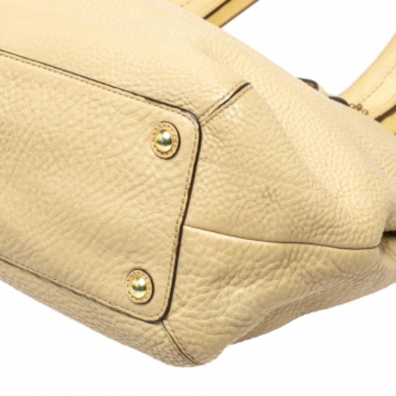 Coach Cream Leather Soho Tote For Sale 4