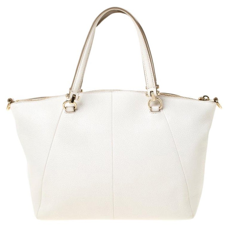 Coach Cream Pebbled Leather Prairie Satchel For Sale at 1stdibs