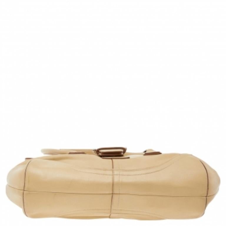 Women's Coach Cream Soho Hamptons Buckle Leather Satchel