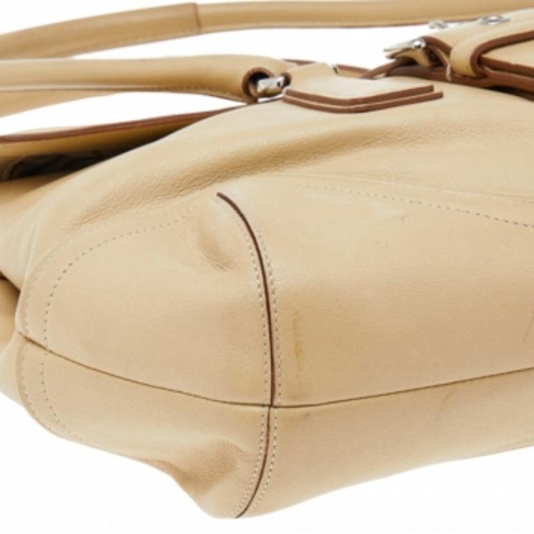 Coach Cream Soho Hamptons Buckle Leather Satchel 1