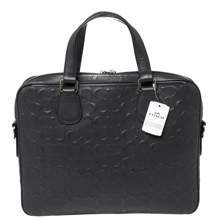 COACH Leather Briefcase Laptop Bag F59141 Black Razor Metropolitan EXCELLENT