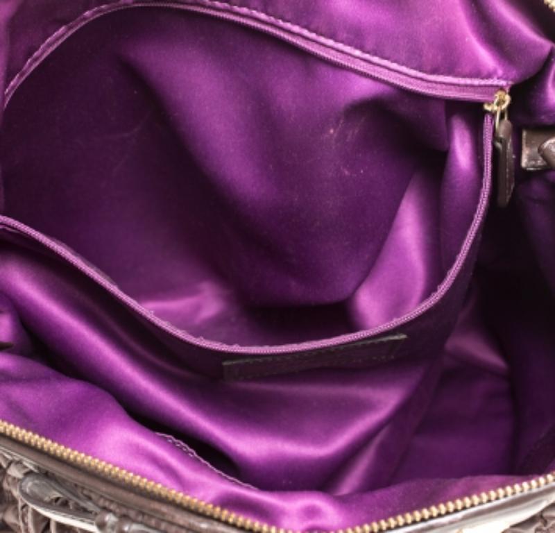 La borsa Madison del 70° Anniversario in nylon e pelle trapuntata marrone scuro di Coach in vendita 2