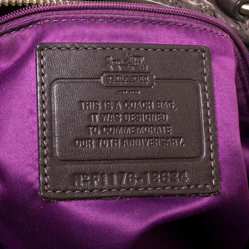 Coach Dark Brown Quilted Nylon and Leather 70th Anniversary Madison Satchel 3