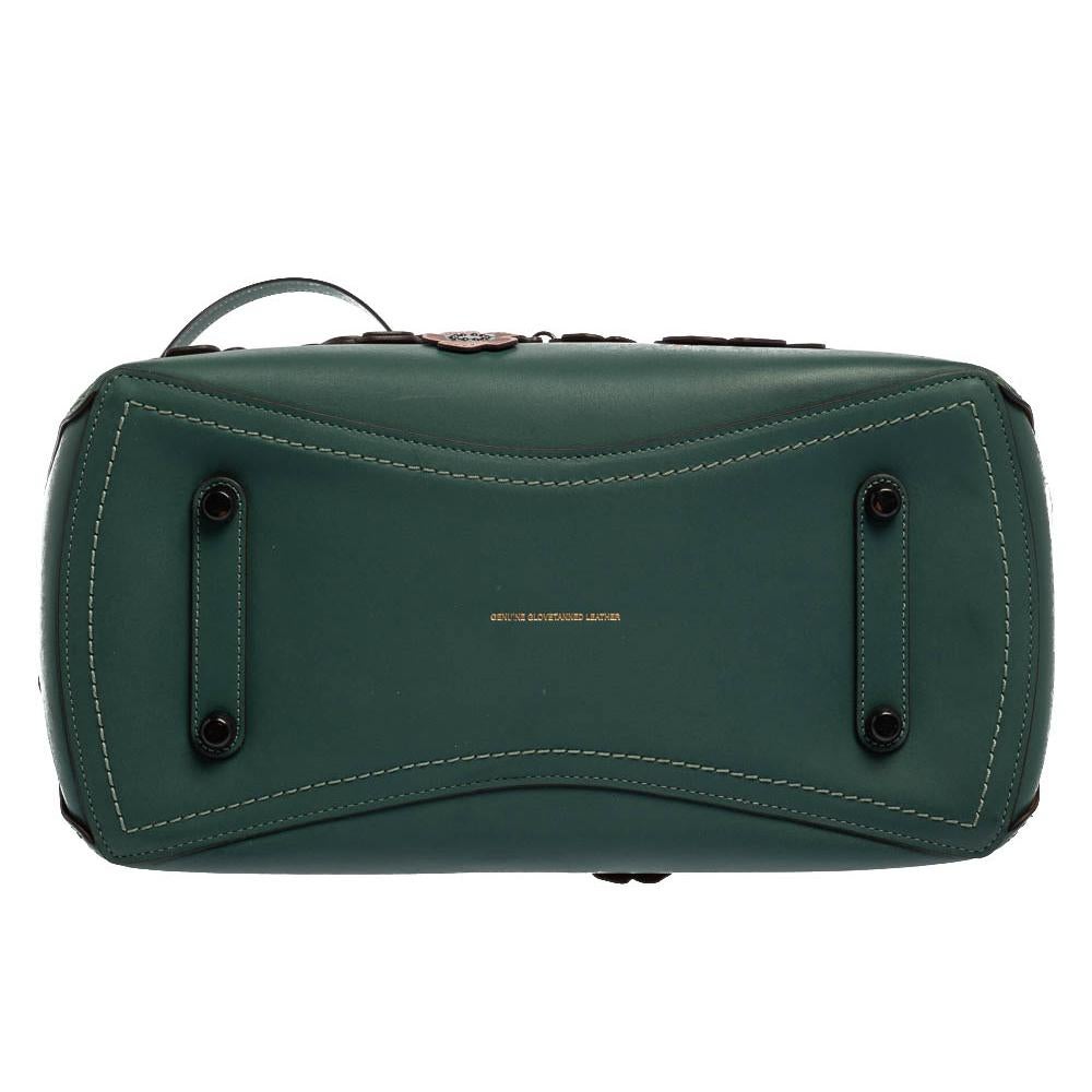 coach green floral bag