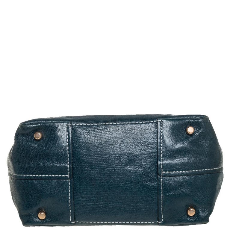 Coach Dark Green Glossy Leather Outlaw Satchel at 1stDibs