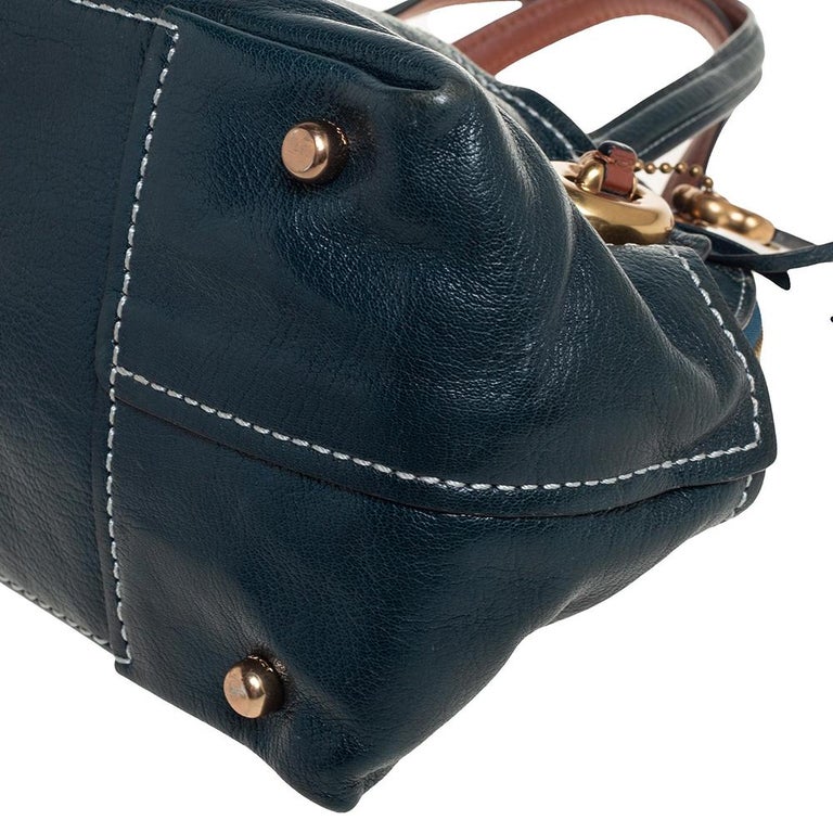 Coach Dark Green Glossy Leather Outlaw Satchel at 1stDibs