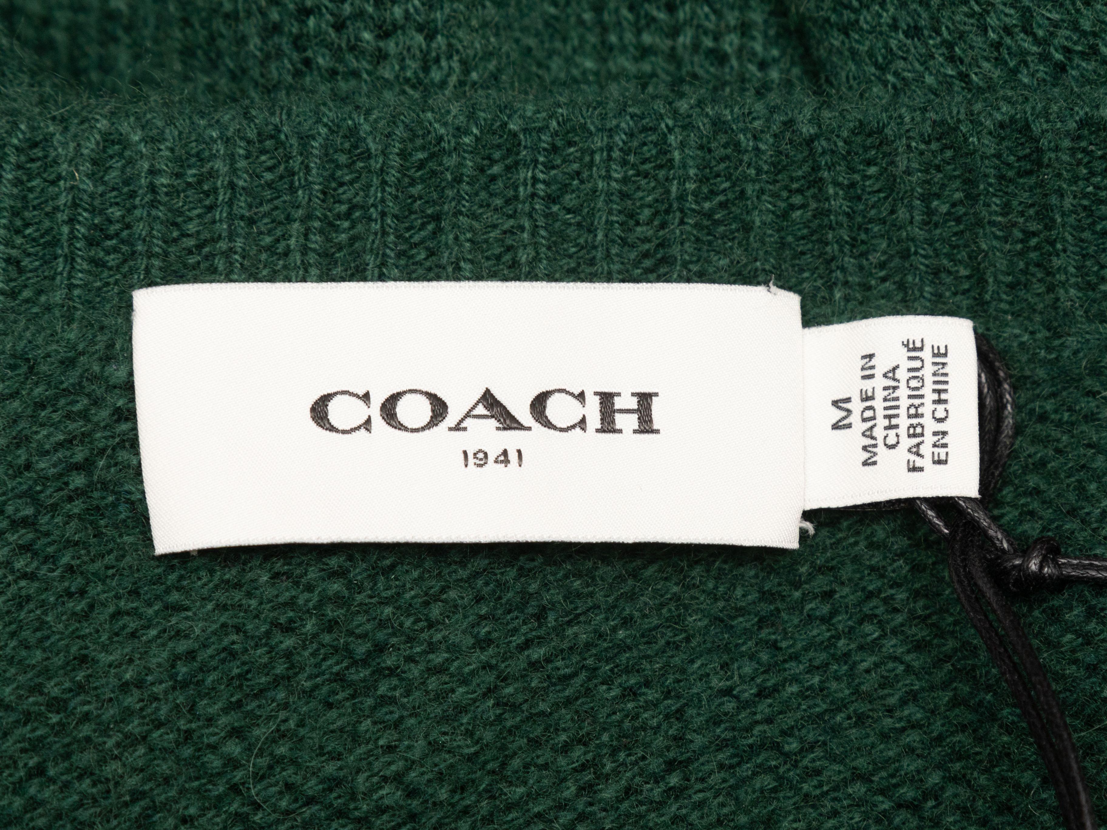 Coach Dark Green & Multicolor 1941 Cashmere Space Shuttle Sweater In Good Condition In New York, NY