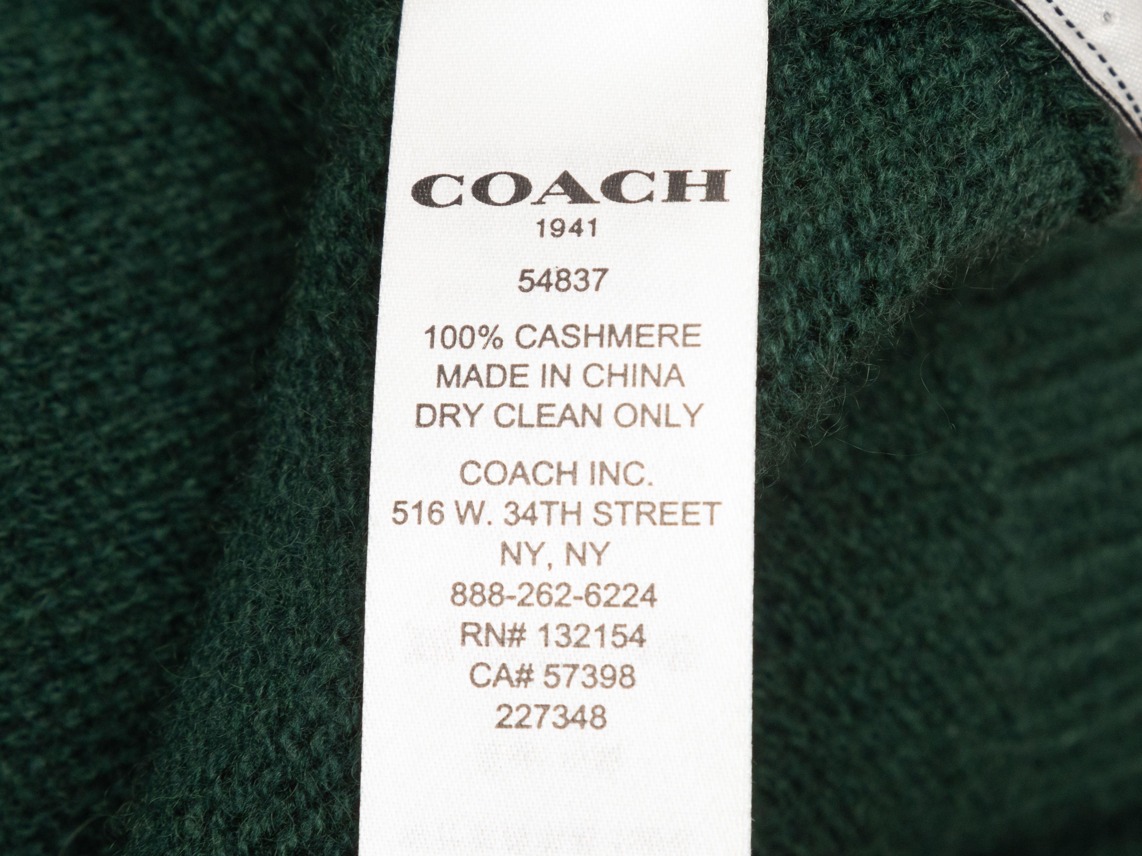 Women's or Men's Coach Dark Green & Multicolor 1941 Cashmere Space Shuttle Sweater