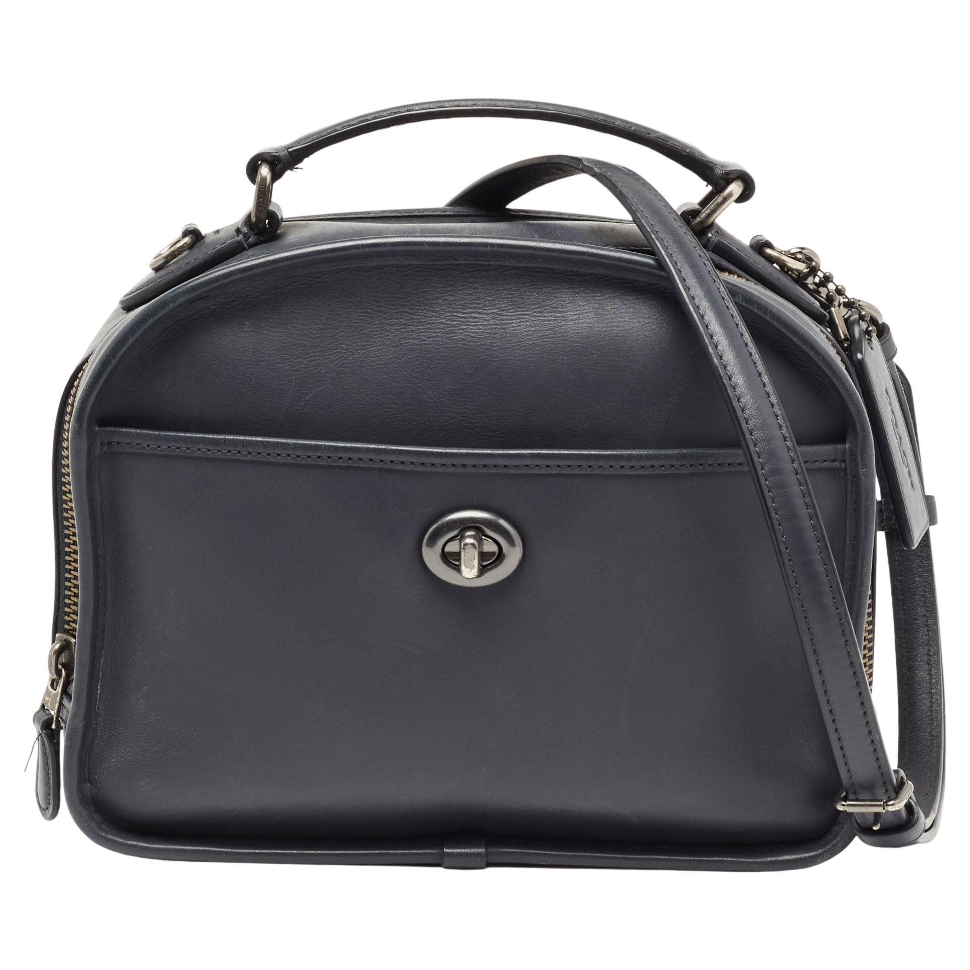 Coach Dark Grey Leather Lunch Pail Top Handle Bag at 1stDibs