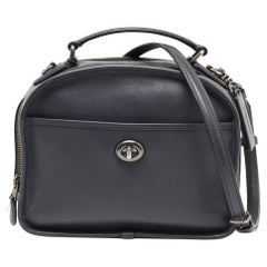 Coach Dark Grey Leather Lunch Pail Top Handle Bag