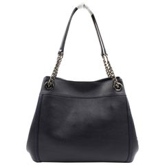 Coach Dark Navy Blue Pebbled Leather Turnlock Edie Womens Bag 36855