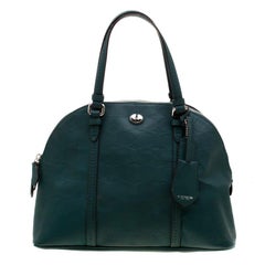 Coach Deep Green Signature Leather Dome Satchel