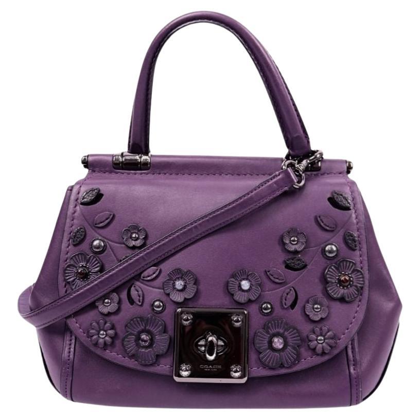 Coach Drifter Top Handle Satchel with Willow Floral Embellishments For Sale