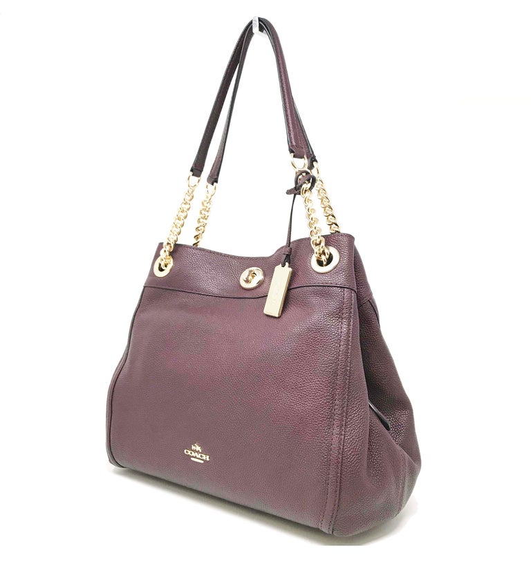 Coach Edie 36855 Turnlock Pebble Leather Ladies Shoulder Bag For Sale