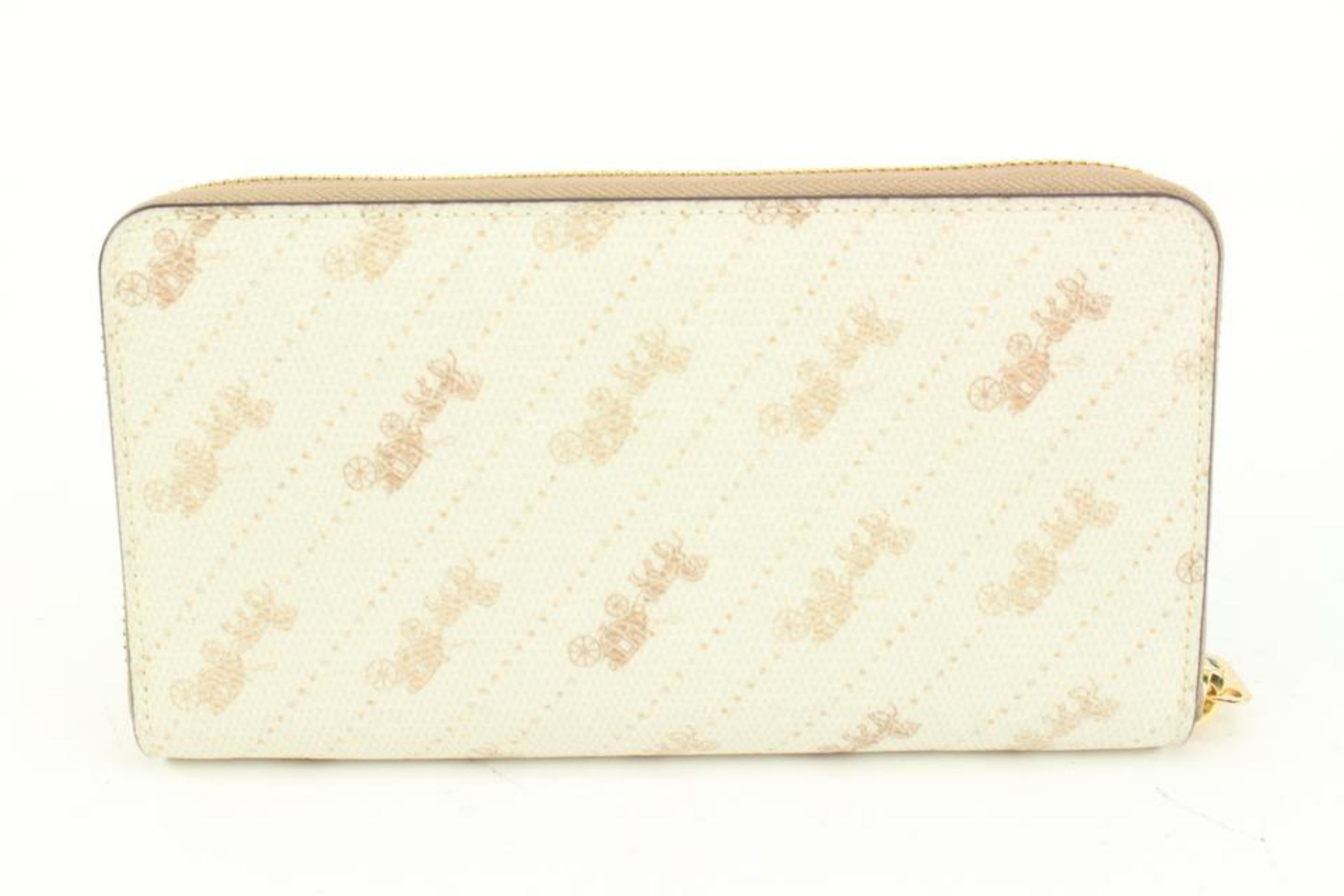 Coach FC3547 C3547 Cream Horse and Carriage Dot Print Long Zip Around 1co419 In New Condition In Dix hills, NY
