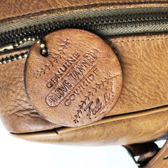 Coach Flight Bag Leather Travel Tote Bag with Baseball Hang Tag Rare Early 60s