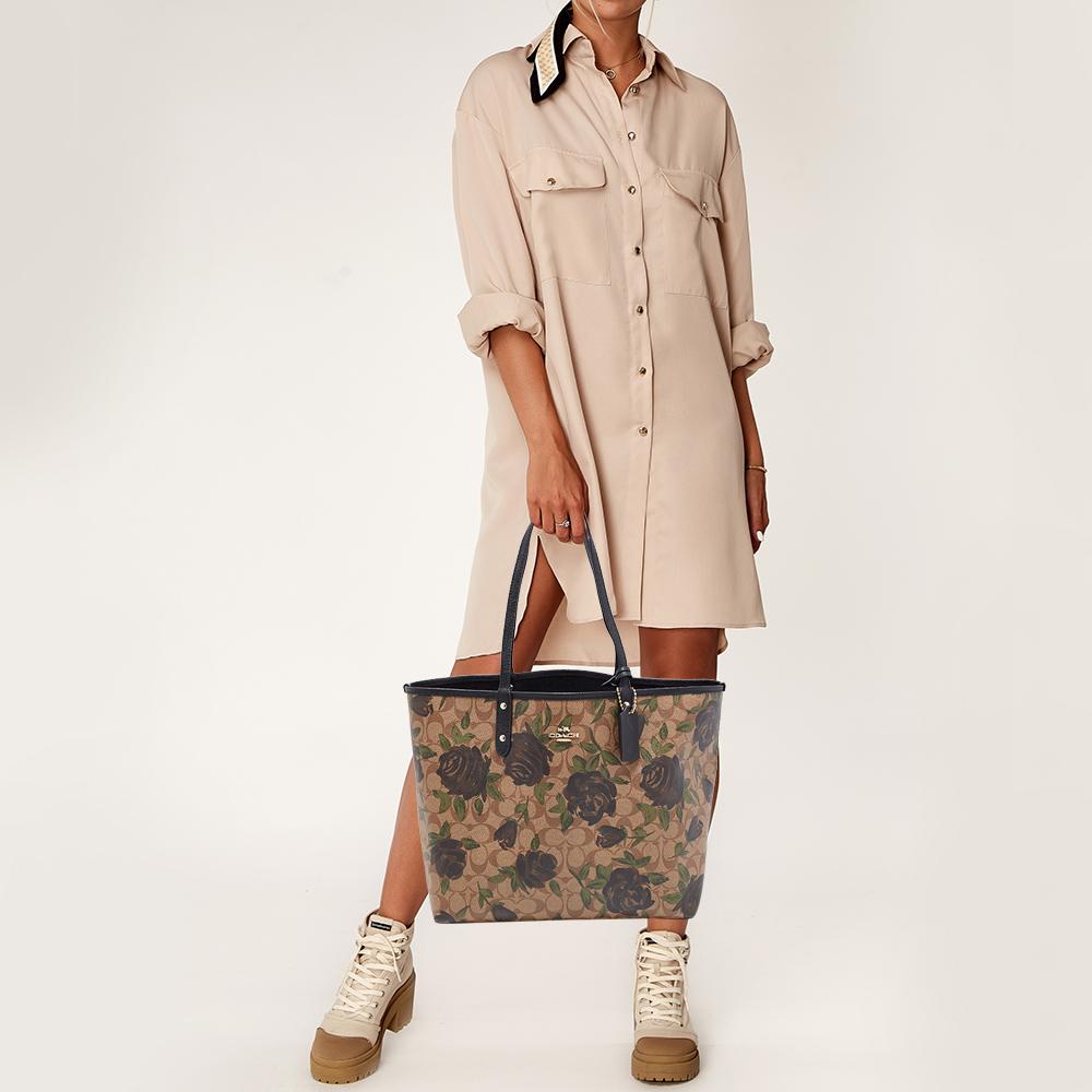 coach floral tote
