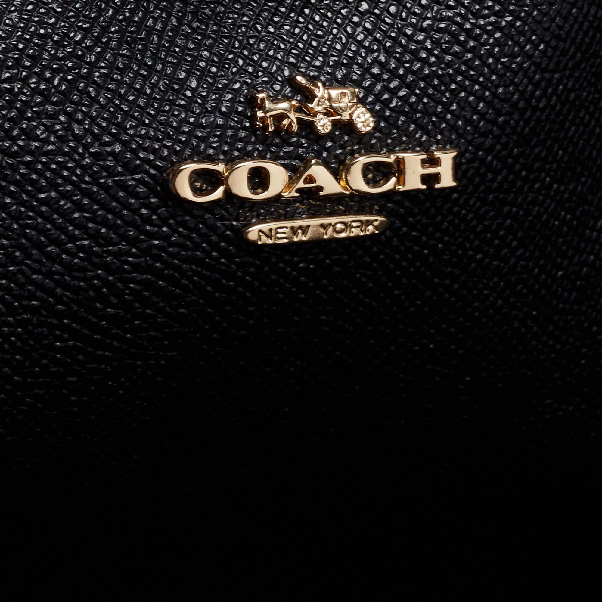 Coach Floral Print Signature Coated Canvas and Leather Reversible City Tote In Good Condition In Dubai, Al Qouz 2