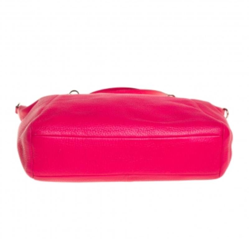 Coach Fuchsia Leather Small Kelsey Satchel In Fair Condition For Sale In Dubai, Al Qouz 2