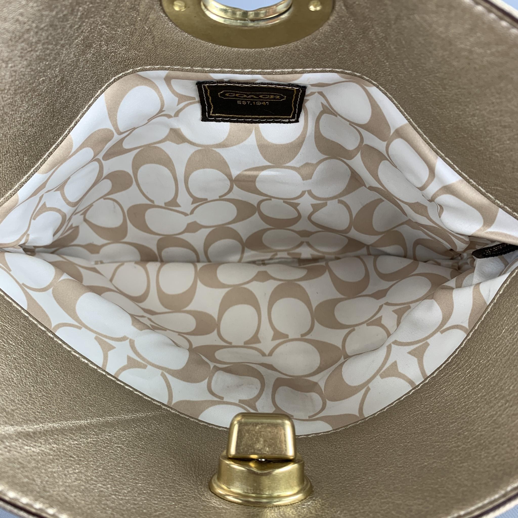 COACH Gold Leather Clutch Purse In Good Condition In San Francisco, CA