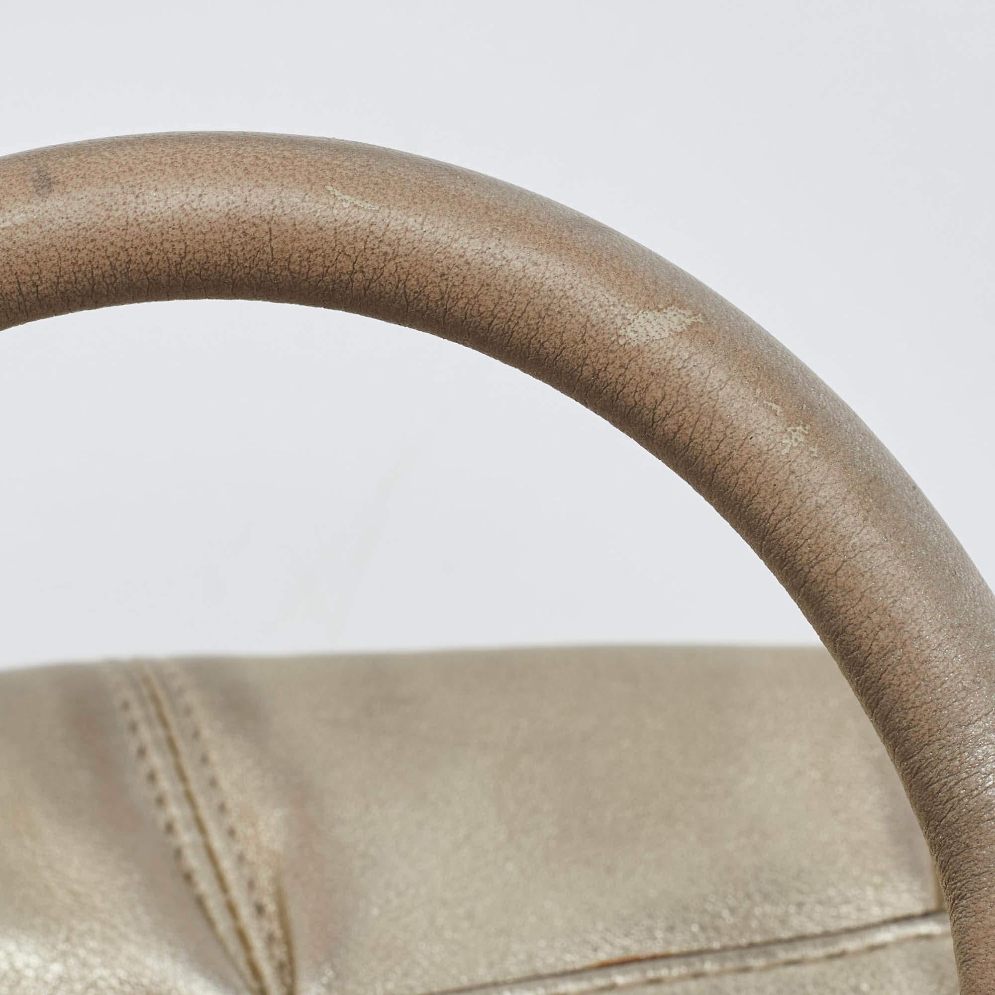 Coach Gold Metallic Leather Madison Sabrina Satchel 2