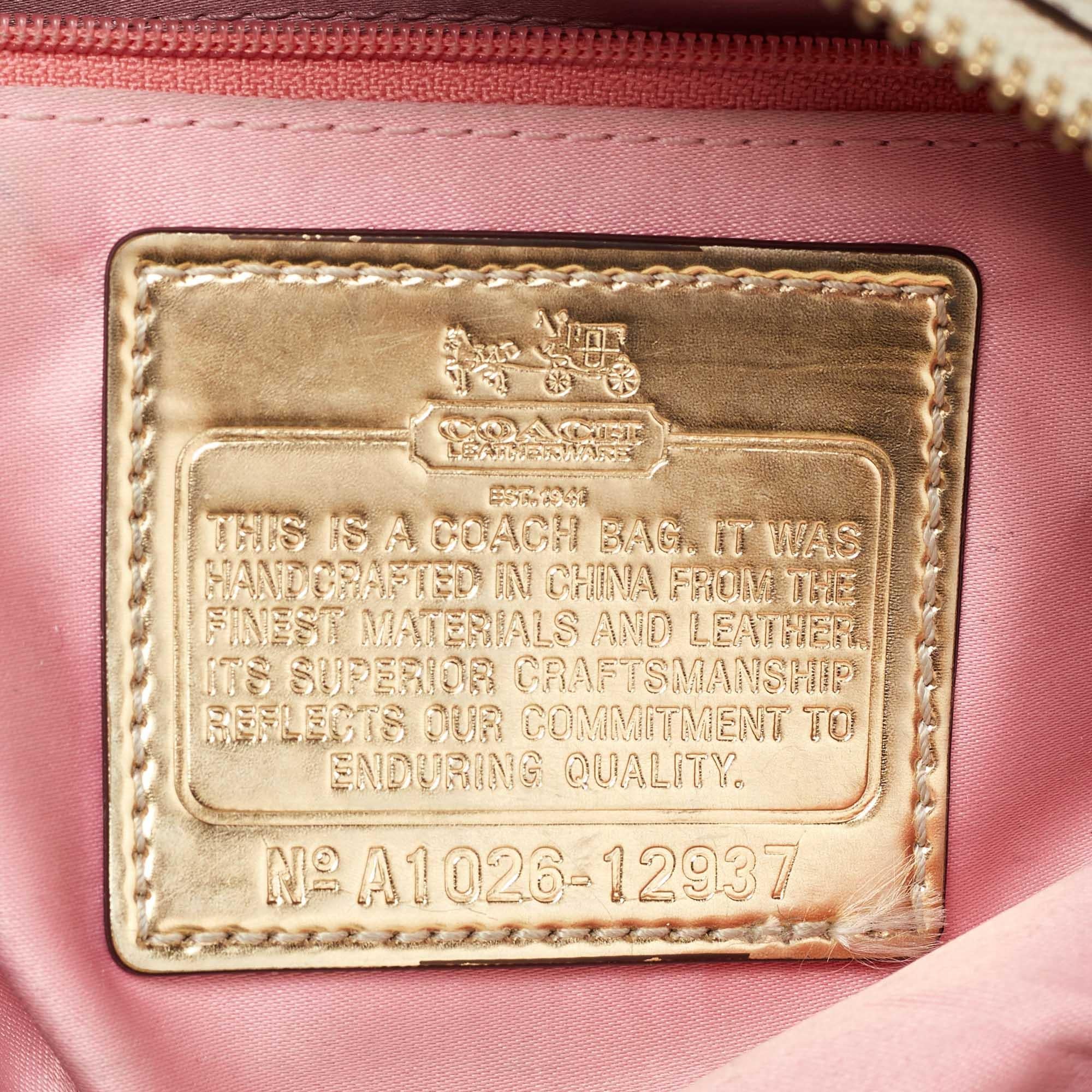 Coach Gold Metallic Leather Madison Sabrina Satchel 5