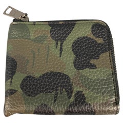 COACH Green Black Camouflage Leather Wallet