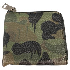 COACH Grün Schwarze Camouflage-Leder-Brieftasche