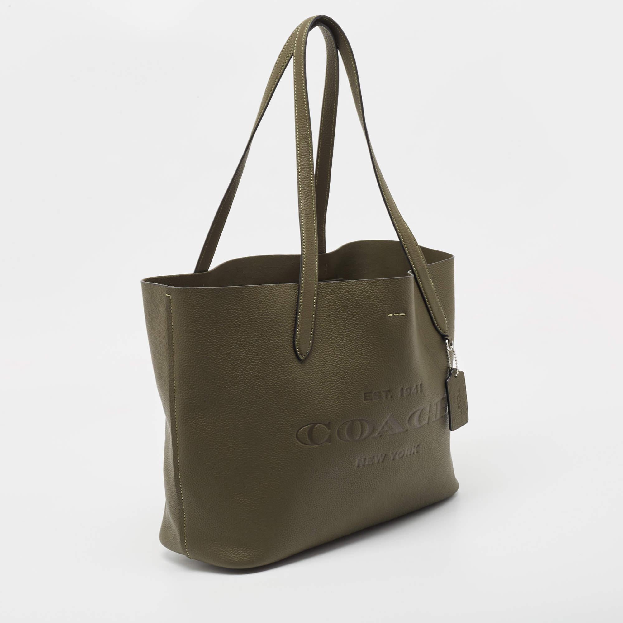 Women's Coach Green Leather Cameron Tote Bag