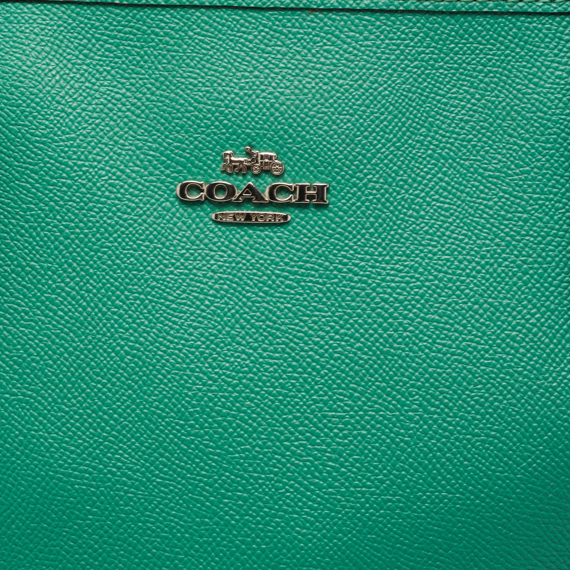 Coach Green Leather City Zip Tote 3