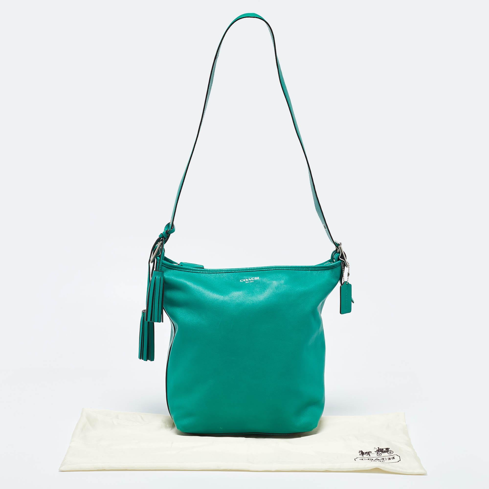 Bolso de piel verde con borla Legacy de Coach en venta 4