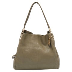 Used Coach Green Leather Phoebe Madison Shoulder Bag