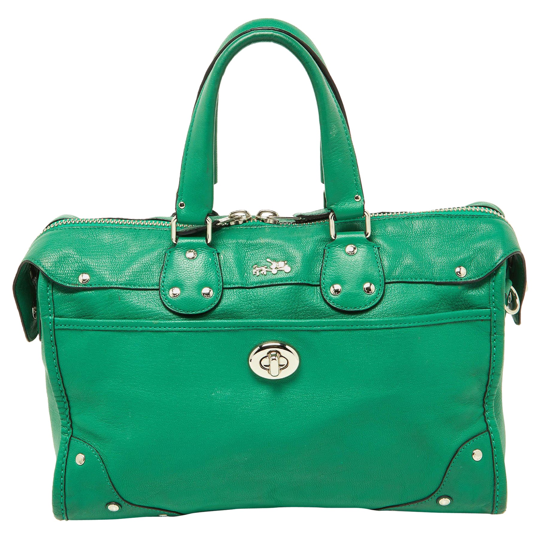 Coach Green Leather Rhyder Satchel