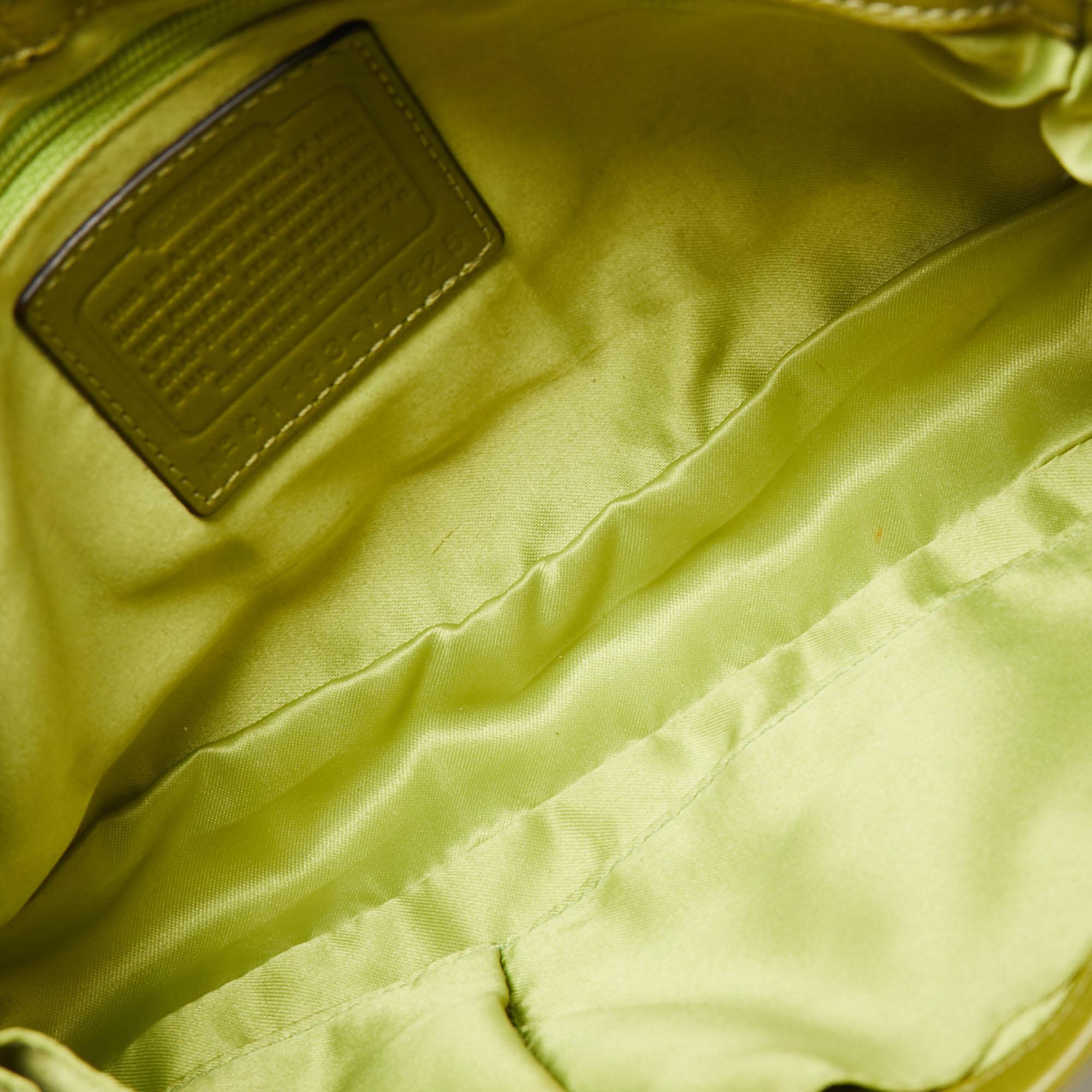 Coach Green Leather Turn-lock Flap Chain Shoulder Bag 2