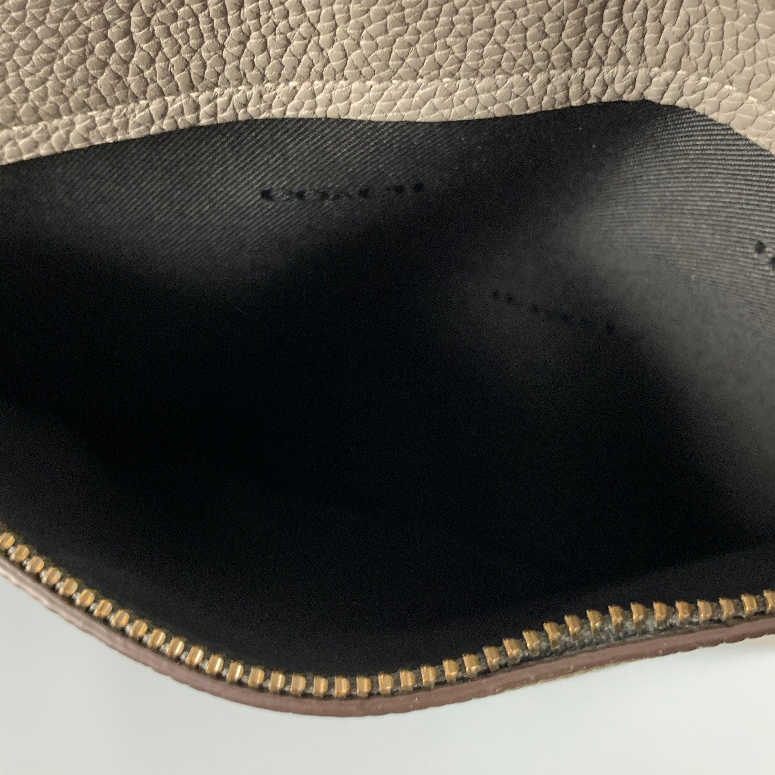 COACH Grey Black Pebble Grain Leather Cross Body Bag For Sale 6