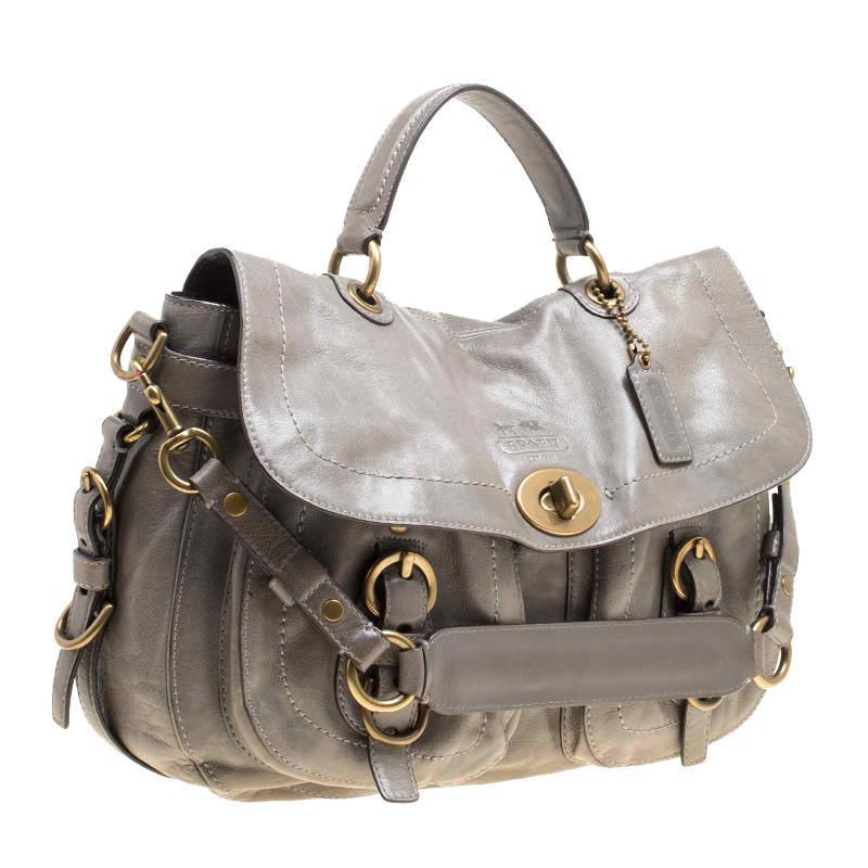 coach grey leather handbag