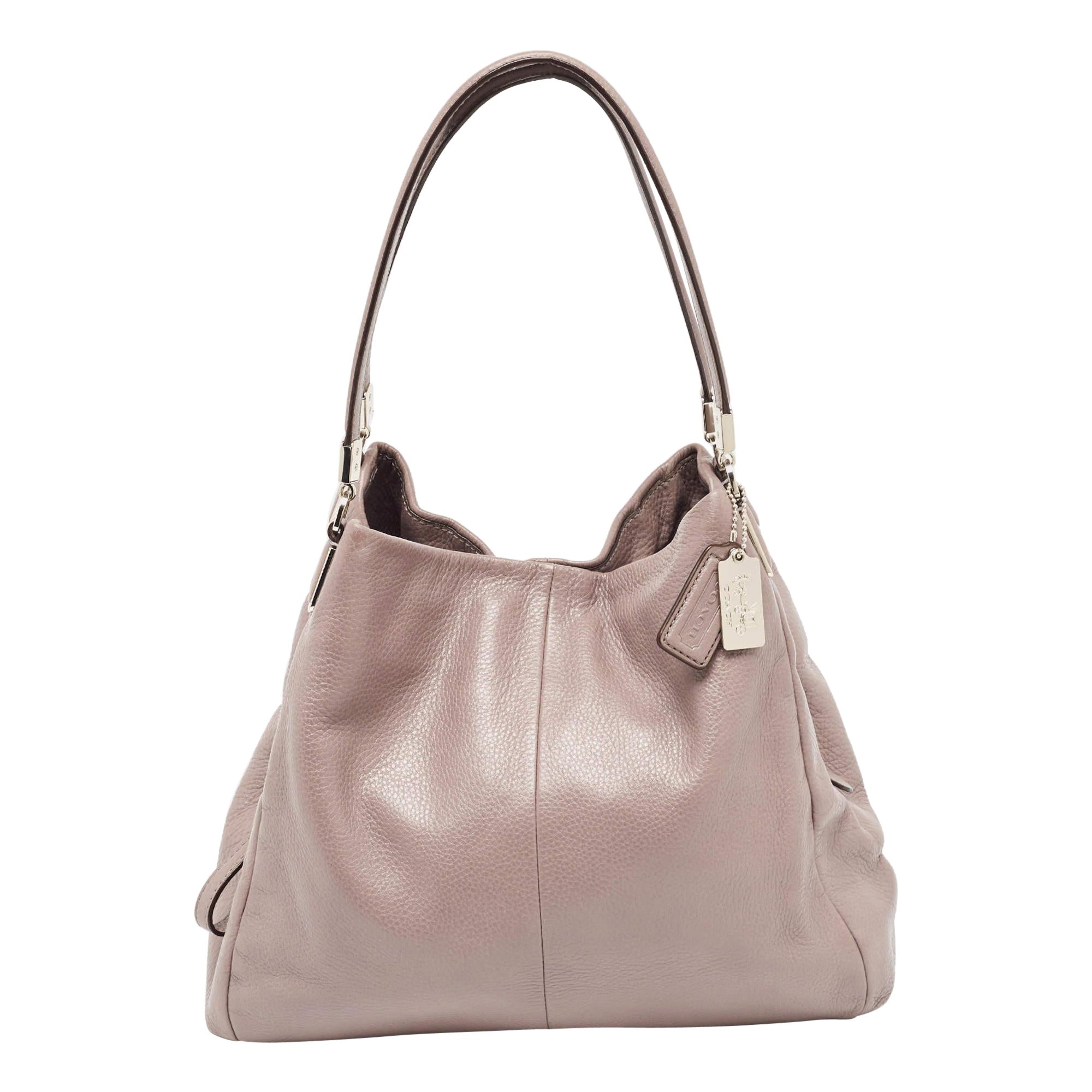 Coach Grey Leather Edie Shoulder Bag