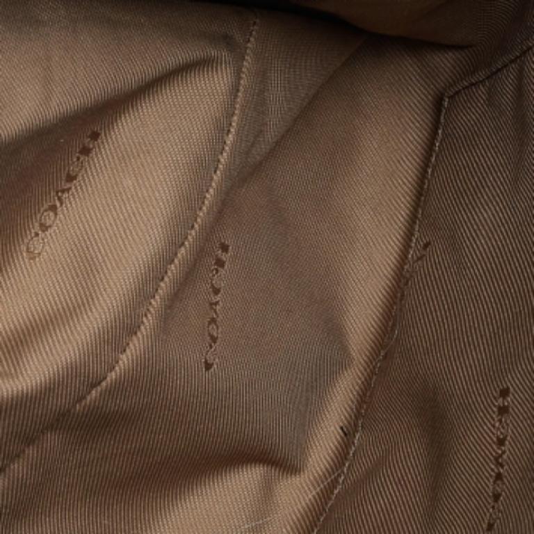Brown Coach Grey Leather Turnlock Tote