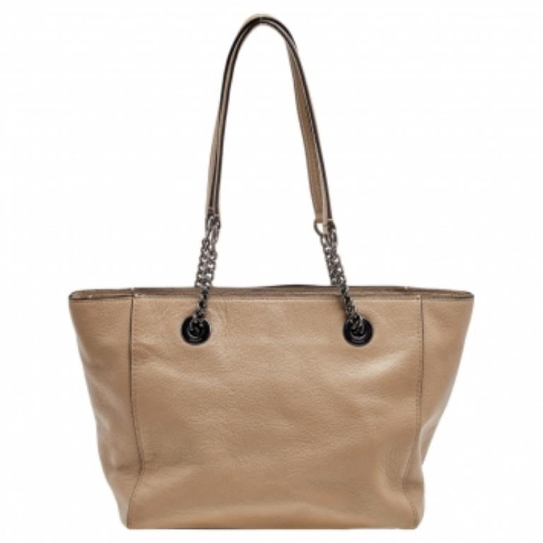 Coach Grey Leather Turnlock Tote 3