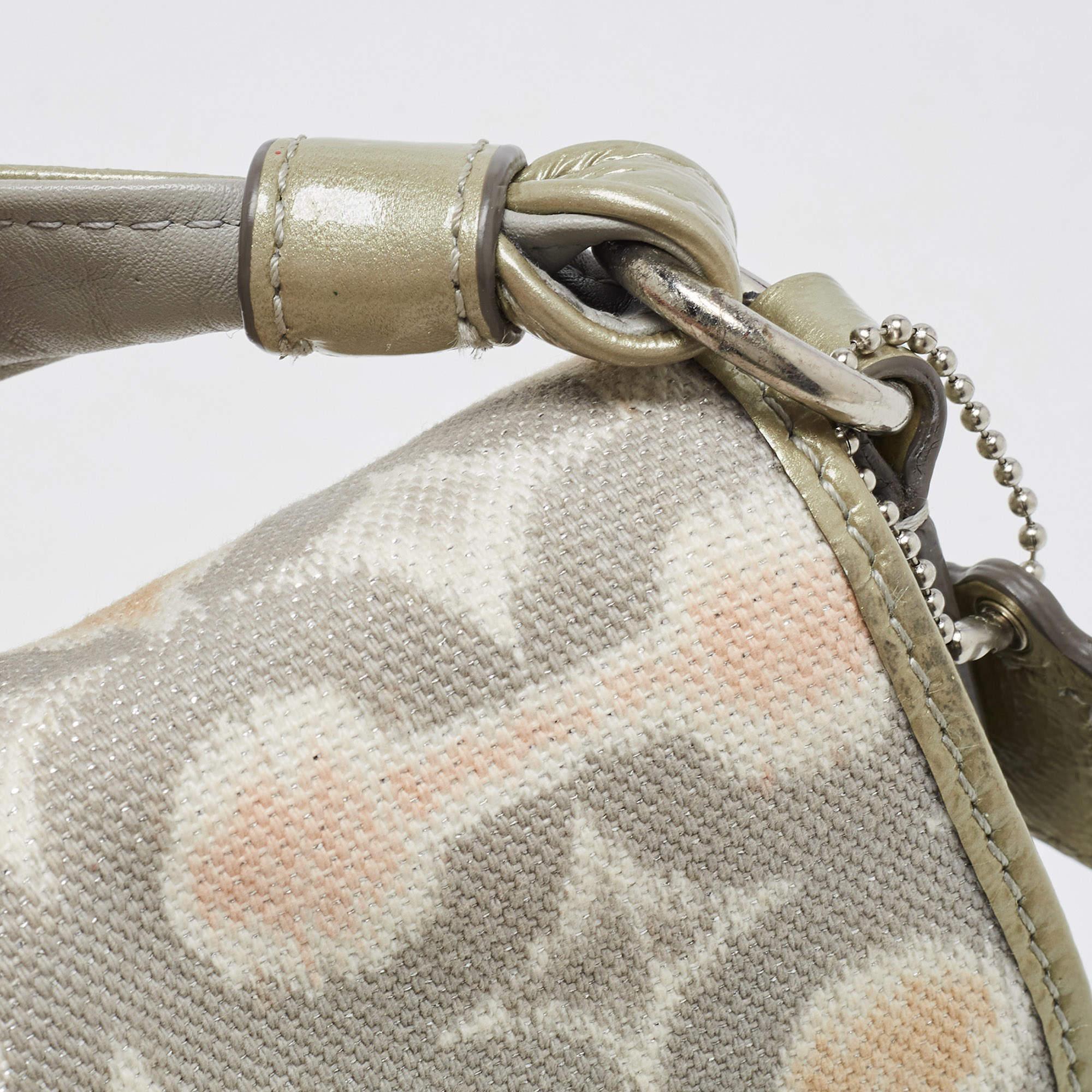 Coach Grey/Multicolor Signature Canvas Op Art Kristin Shoulder Bag For Sale 3